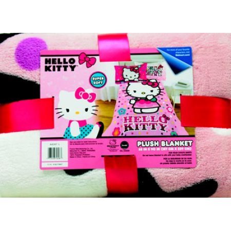 Hello Kitty Floral Dot To Dot Plush Twin Blanket - 62" x 90"