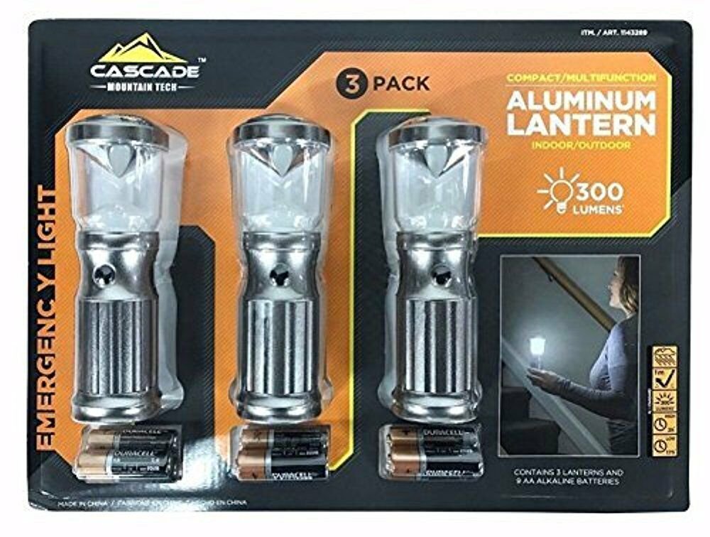 Aluminum Lanterns Indoor Outdoor Multifunction by Cascade Mountain Tech 3 Pack