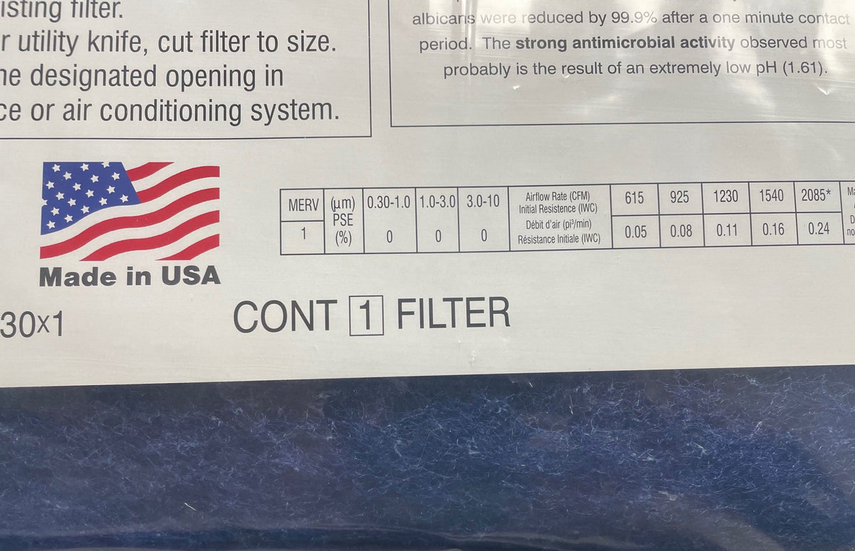 Anti Virus Air Filter - 20" x 30" x 1"