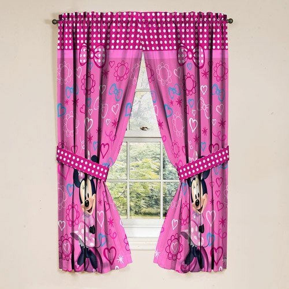 Disney Minnie Mouse Window Panels Curtains Drapes Pink Bow-tique, 42" x 63" each