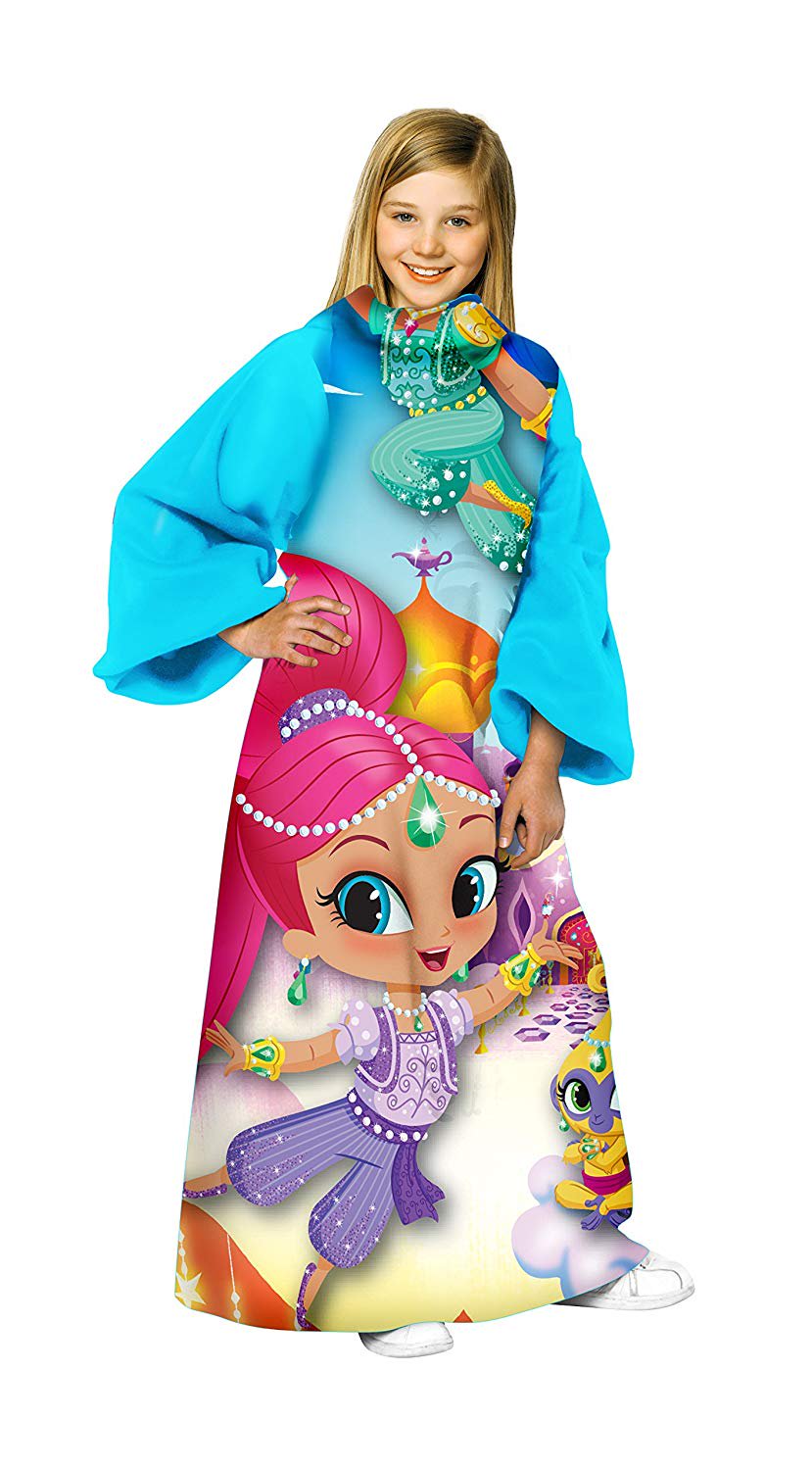 Nickelodeon's Shimmer & Shine, "Being Shine" Youth Fleece Comfy Throw, 48-Inch, Multi Color