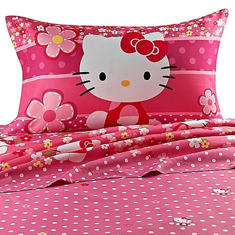 Hello Kitty Twin Size Sheet Set (Ditsy Dots)