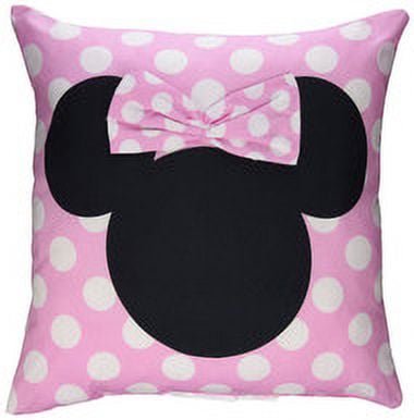 Disney Minnie Mouse Hearts Decorative Pillow, 16-Inch x 16-Inch