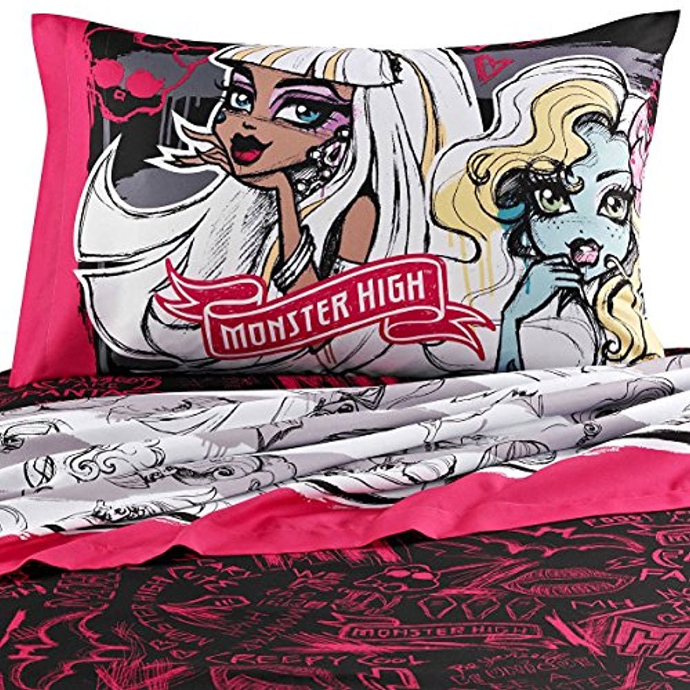 Mattel Monster High Twin Sheet Set, Sketchy Ghouls