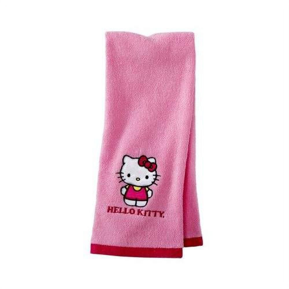 Hello Kitty Embroidered Pink Hand Towel - 16 in x 28 in