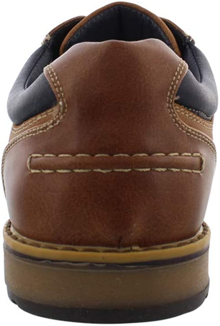 IZOD Jensen Brown Engineered Leather Mens Casual Shoes with Comfortable Memory Foam, Laces