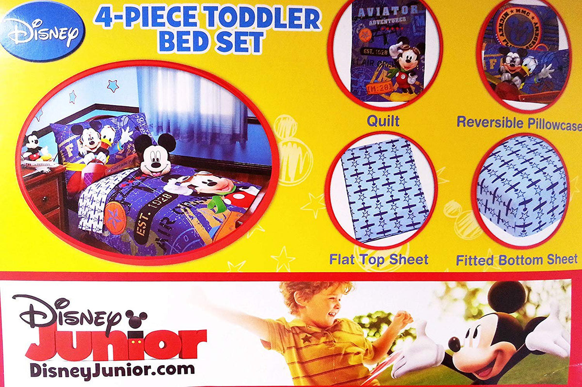 Disney Mickey Mouse 4pc Toddler Bedding Set ''Genuine Licensed''