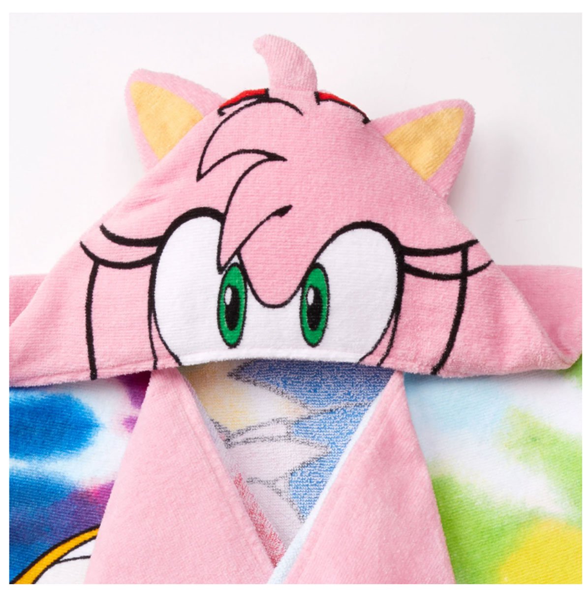 Franco Kids Sonic Amy Girls Bath Hooded Towel, Cotton 24" x 50"