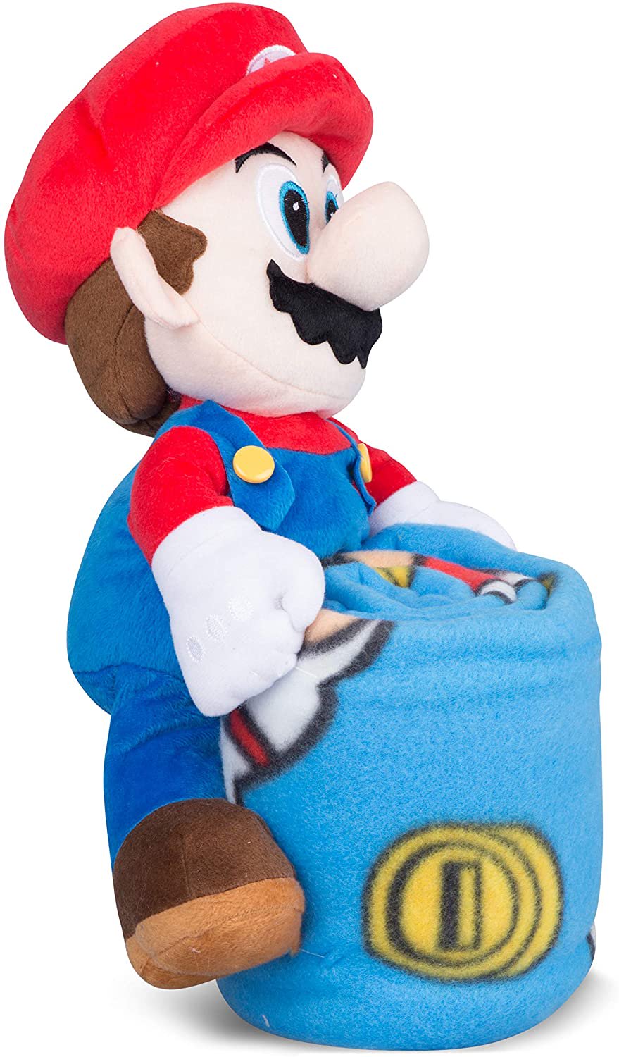 Franco Kids Soft Plush Throw and Hugger Pillow Set, 40" x 50", Super Mario