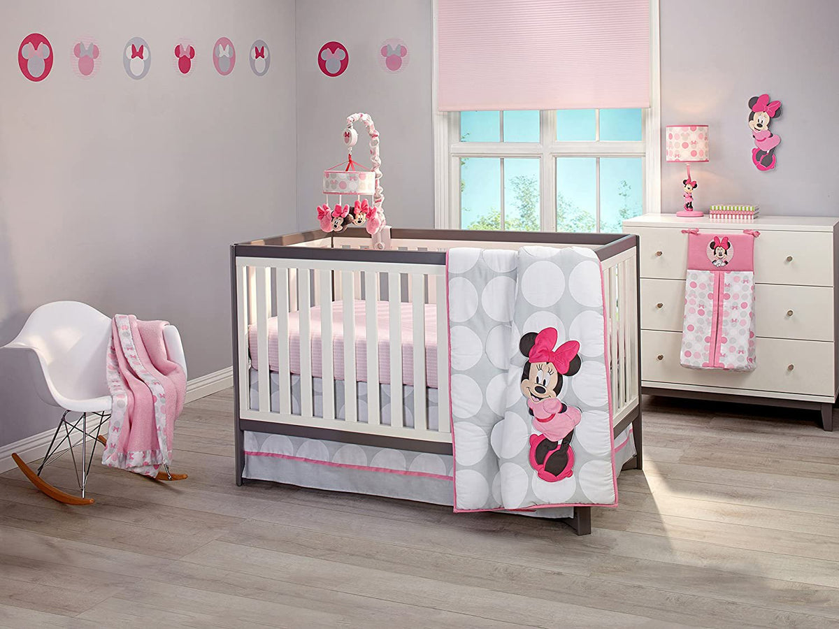 Disney Minnie Mouse Polka Dots Appliqued Baby Blanket, 30" x 40"