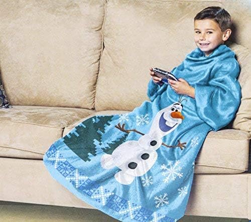 Disney Frozen, Sisters Youth Comfy Throw Blanket with Sleeves, 48" x 48", Multi Color