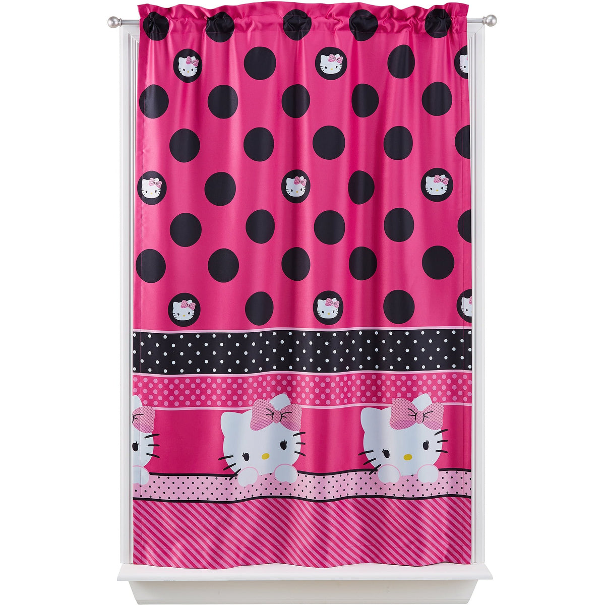 Sanrio Hello Kitty "Seeing Dots" Room Darkening Girls Bedroom Curtain Panel