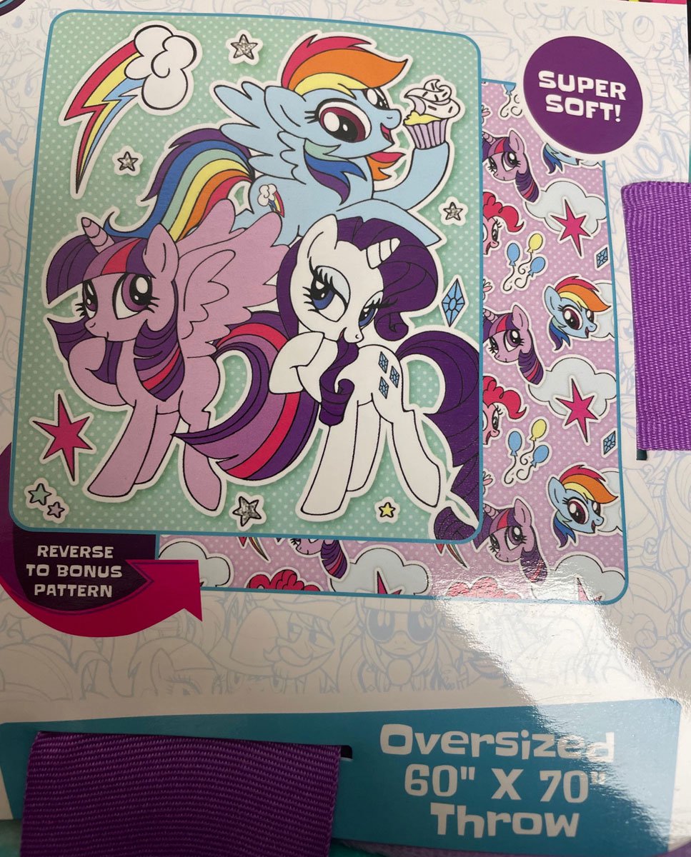 My Little Pony Double-Sided Cloud Throw Blanket, 60”x 70”