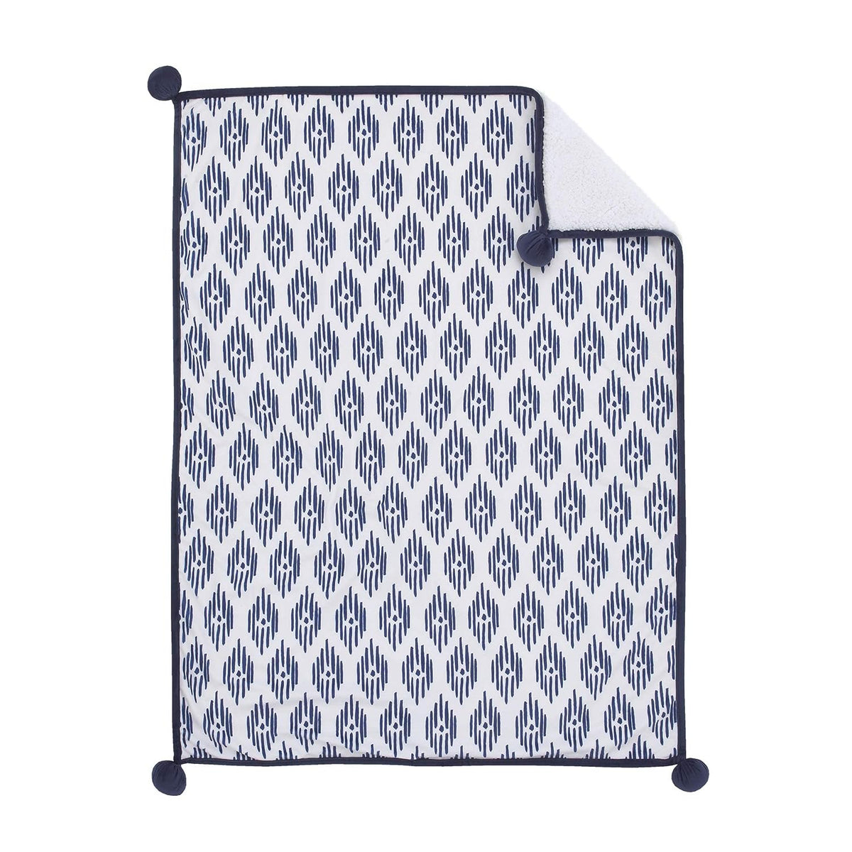 NoJo Indigo Hues Blue and White Elephant 4 Piece Nursery Crib Bedding Set