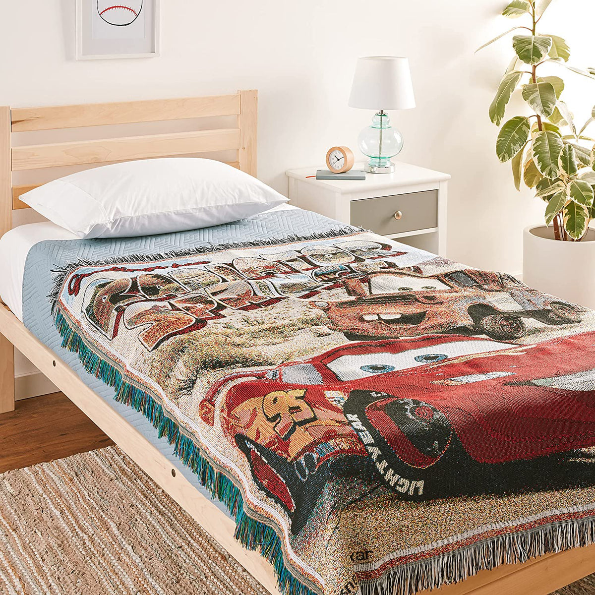 Disney Cars "Greetings from Radiator Springs" Woven Tapestry Throw Blanket, 48" x 60"