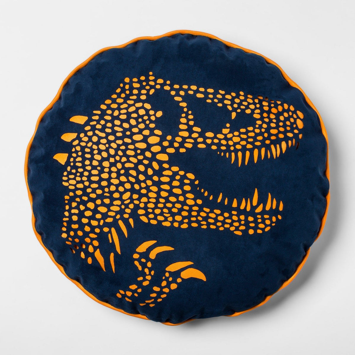 Jurassic World Round Throw Pillow Navy/Yellow 16"