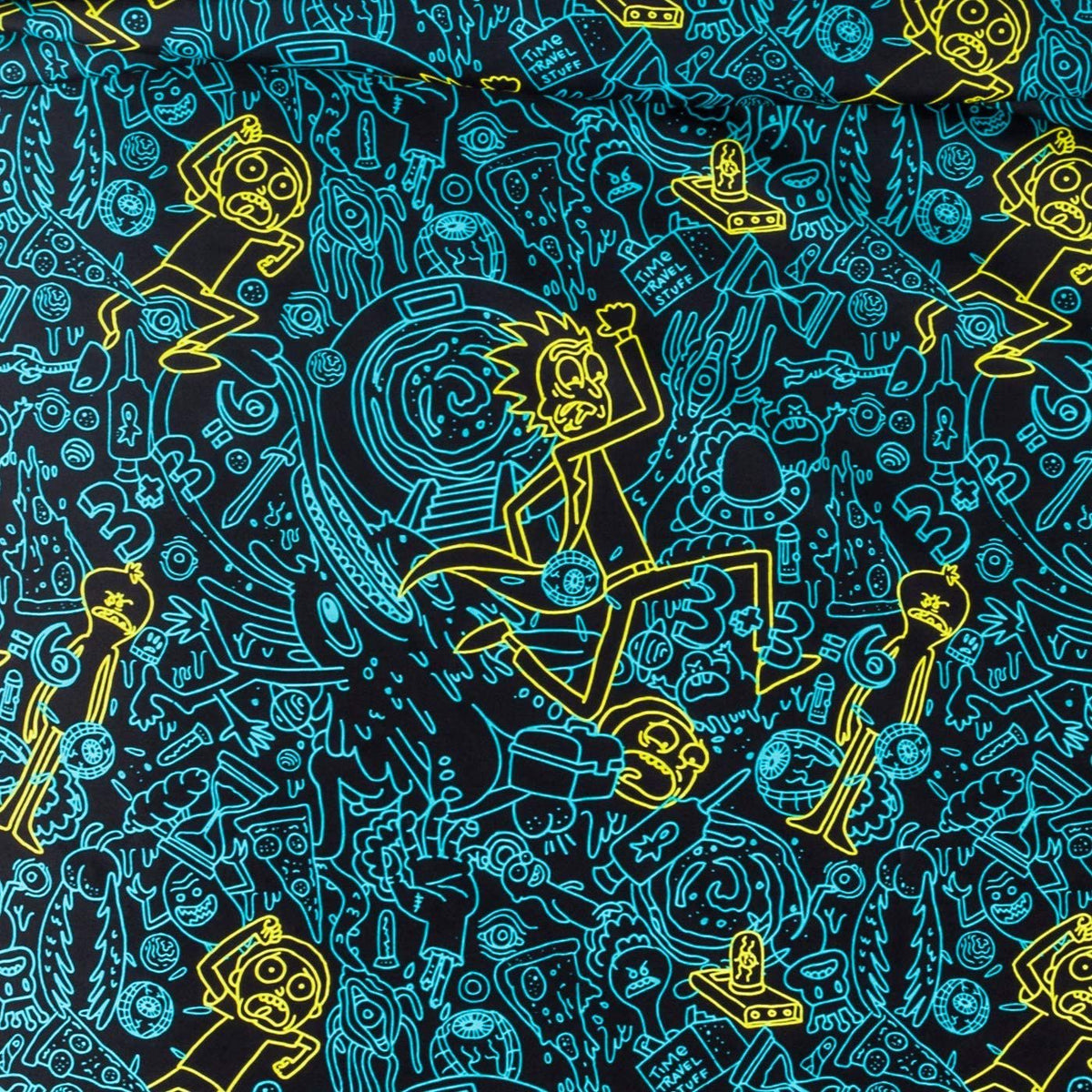 Franco Rick and Morty 4pc Queen Microfiber Sheet Set