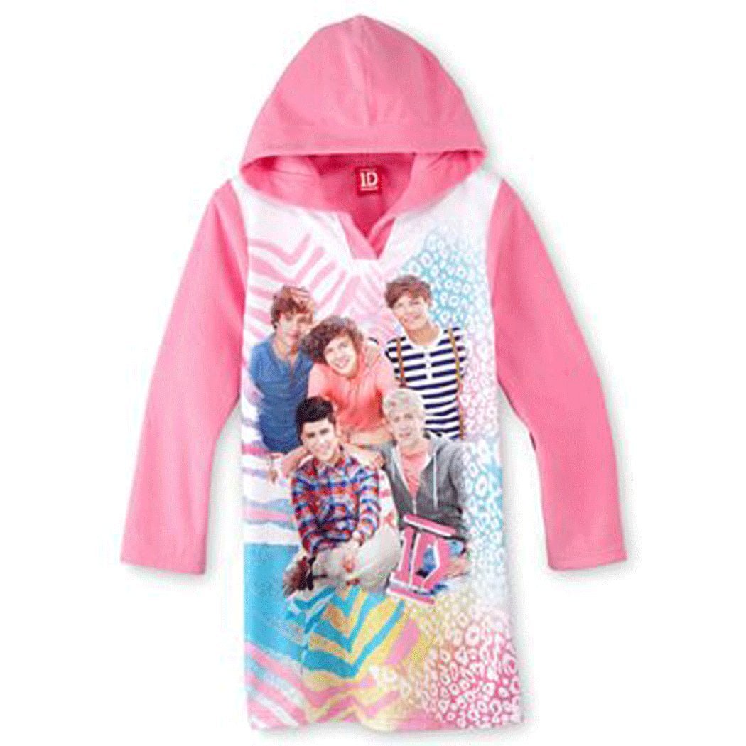 One Direction Big Girls' Long Sleeve Hooded Microfleece Nightgown 10