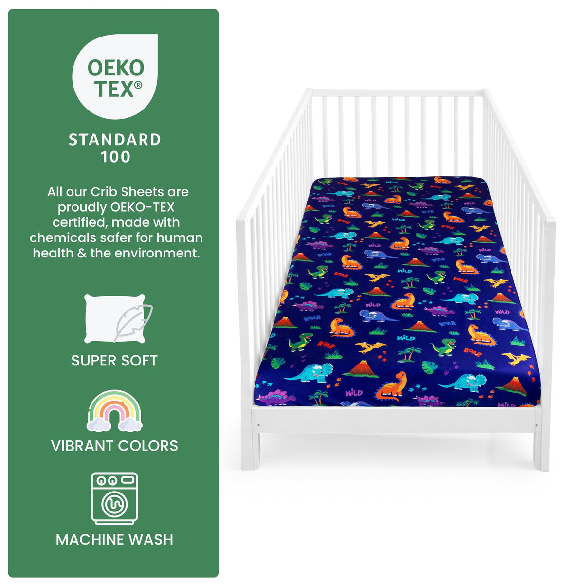 Today's Kids 1-Pack Monster Truck Fitted Baby Crib Sheet Boy - Soft & Breathable Printed Nursery Toddler Bed Sheets for Boys, Elastic Edge with Deep Pockets, Machine Washable, Fits 28" x 52" Mattress