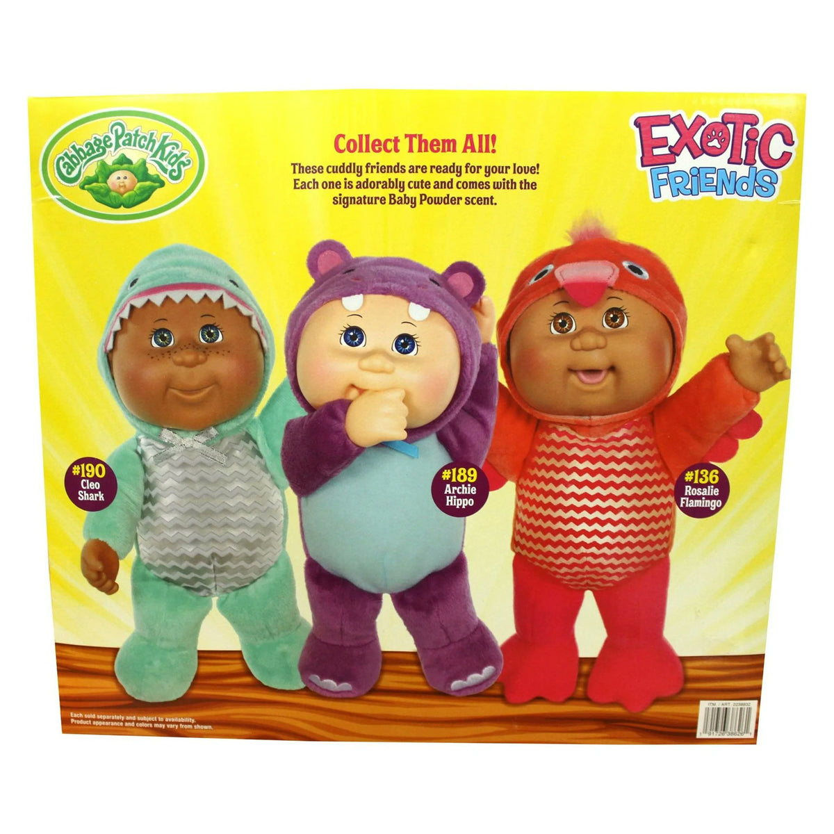 Cabbage Patch Kids Exotic Friends Collectible Cuties Plush 3 Pack (Cleo, Archie & Rosalie)