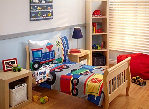 Everything Kids 4 Piece Toddler Bedding Set, Choo Choo Trains
