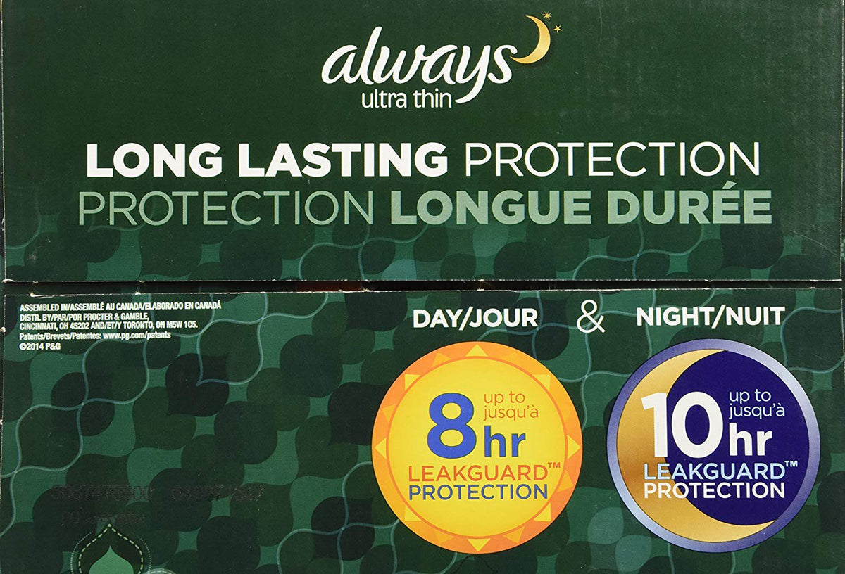Always Ultra Thin Overnight Pads With Wings, Unscented, 76 Count