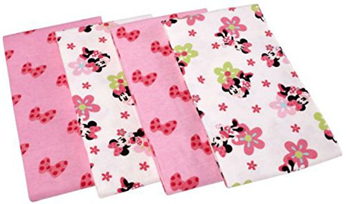 Disney Minnie Mouse Baby Receiving Blankets, Set of 4
