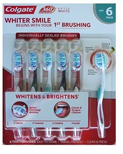 Colgate 360 Advanced Optic White Toothbrush Polishing Bristles - Soft 6 Pack