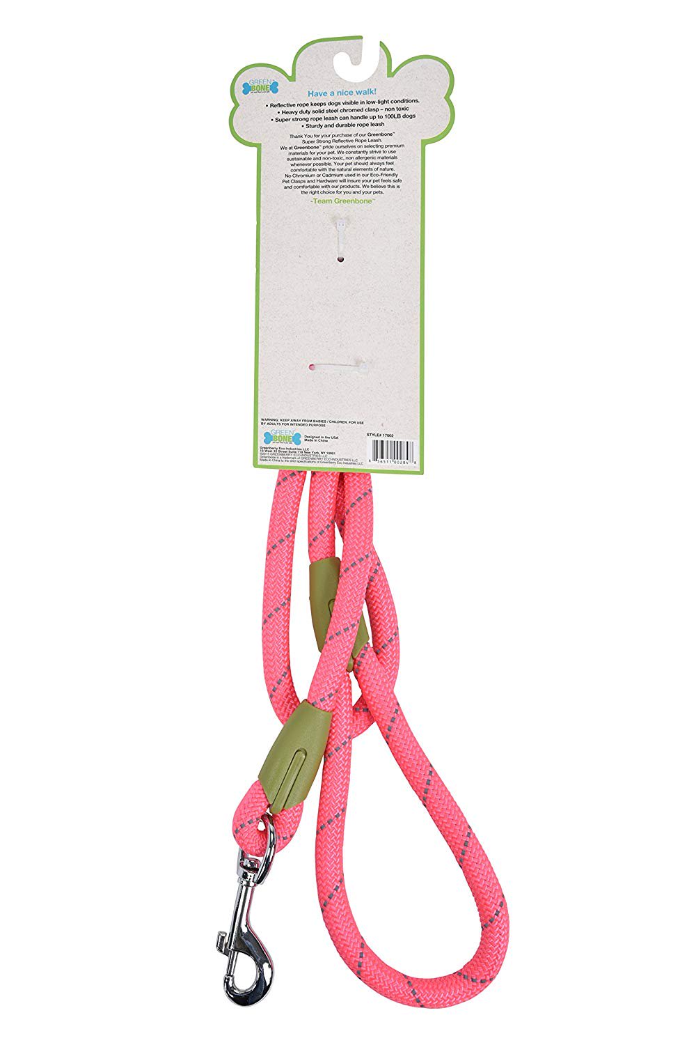 Greenbone Super Strong Reflective Dog Rope Leash 4 Feet Long For Nighttime