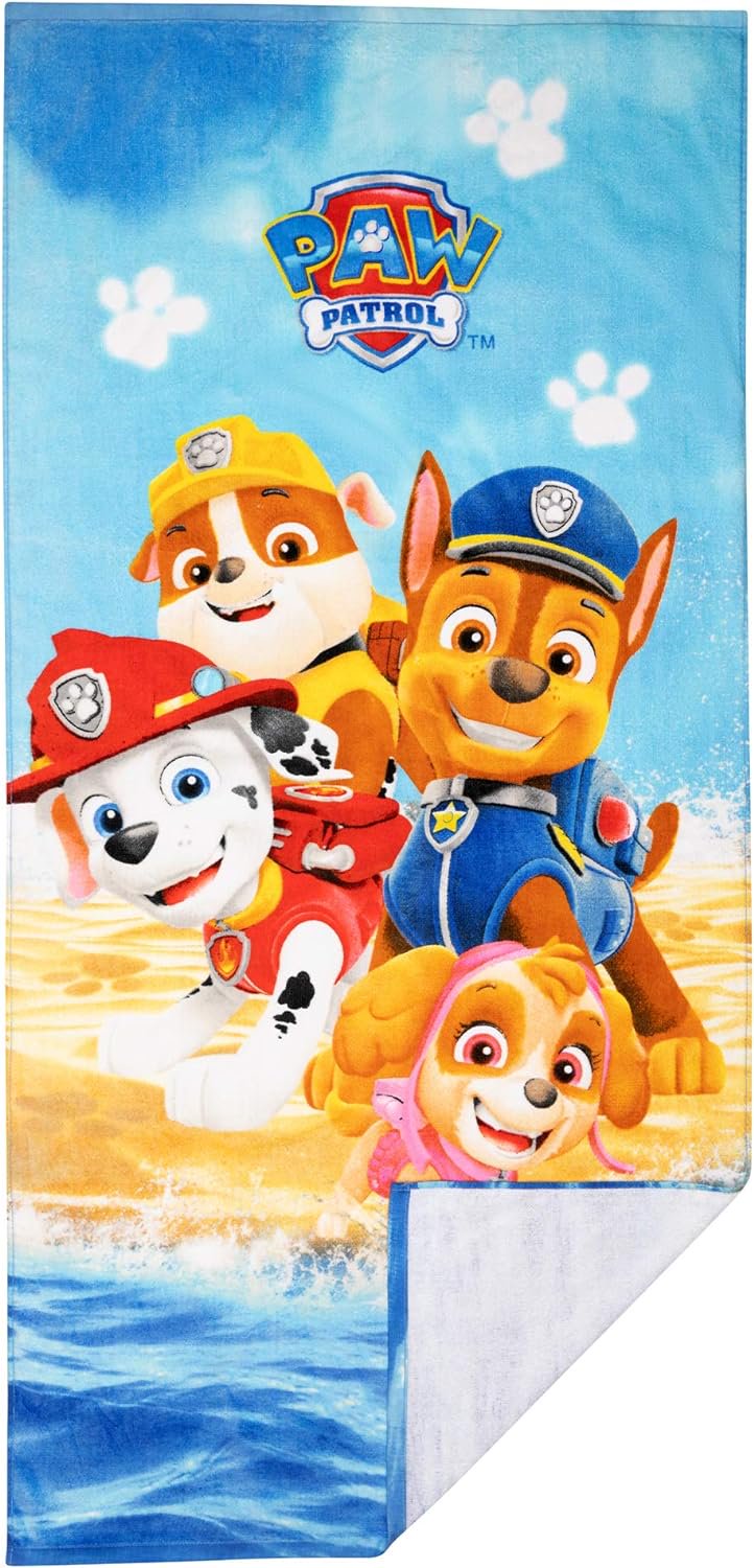 Franco Kids Super Soft Cotton Bath/Pool/Beach Towel, 58 in x 28 in, Paw Patrol