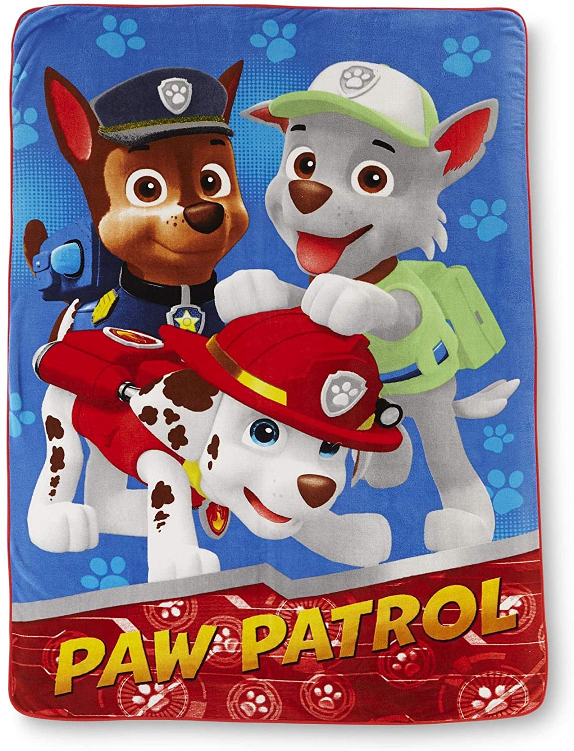 Paw Patrol Micro Raschel Blanket Ruff Rescue Oversized Throw Twin Size 62"x90"