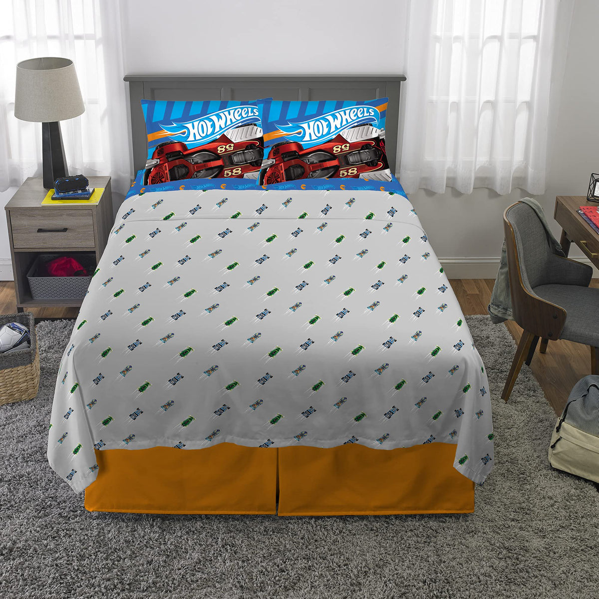 Franco Kids Bedding Hot Wheels 4 Piece Full Size Sheet Set