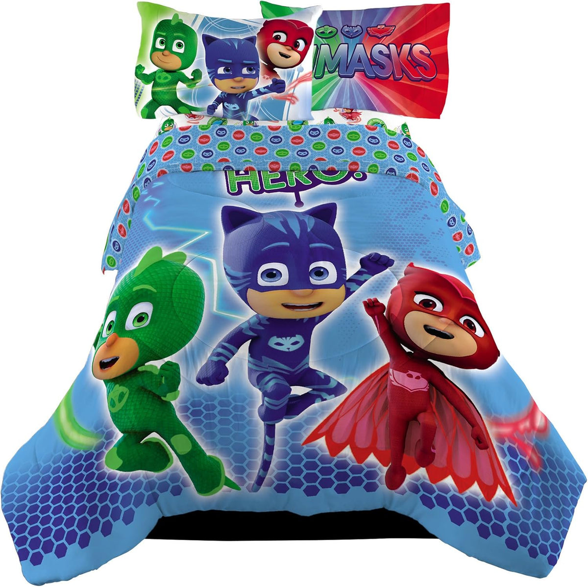 Franco Kids Bedding PJ Masks Twin Comforter & Sheet Set, 4 Piece Set