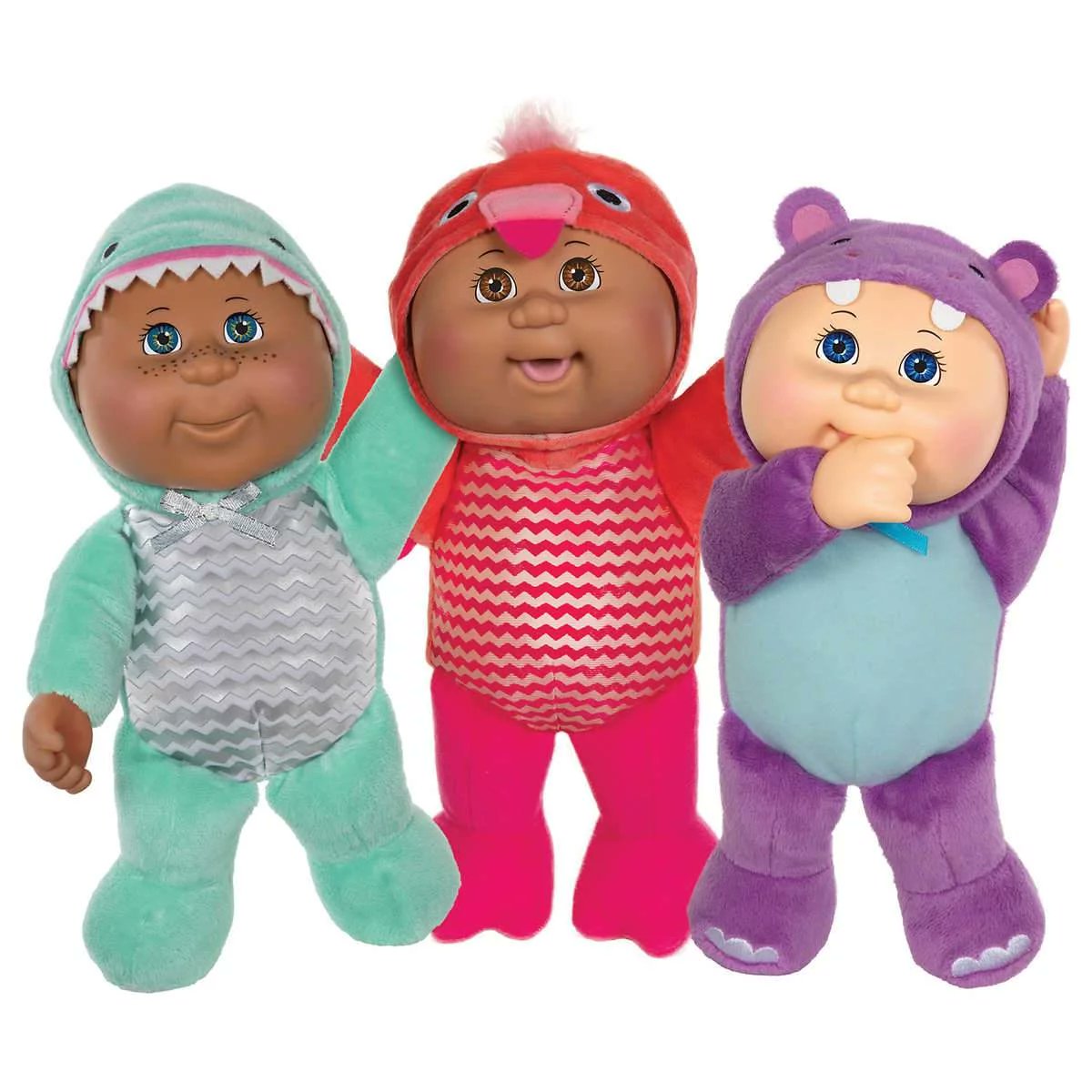 Cabbage Patch Kids Exotic Friends Collectible Cuties Plush 3 Pack (Cleo, Archie & Rosalie)