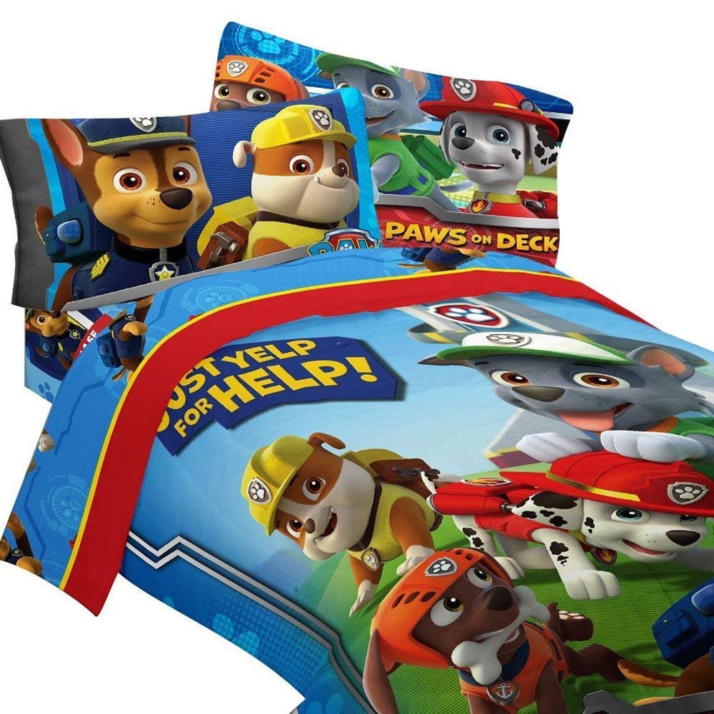 Nickelodeon 4pc Paw Patrol Twin Bedding Set Ruff Ruff Rescue Comforter and Sheet Set