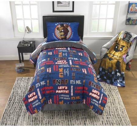Five Nights At Freddy's Pizza Security 2Pc Twin/Full Comforter & Sham Set