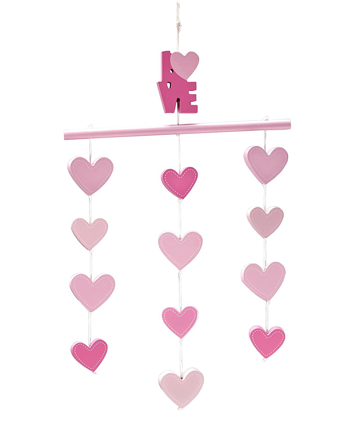 Little Love by NoJo Ceiling Mobile, Pink Hearts