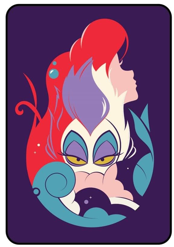 Disney Princess Ariel & Ursula Little Mermaid Super Soft Micro Raschel Throw Blanket, 62 in x 90 in