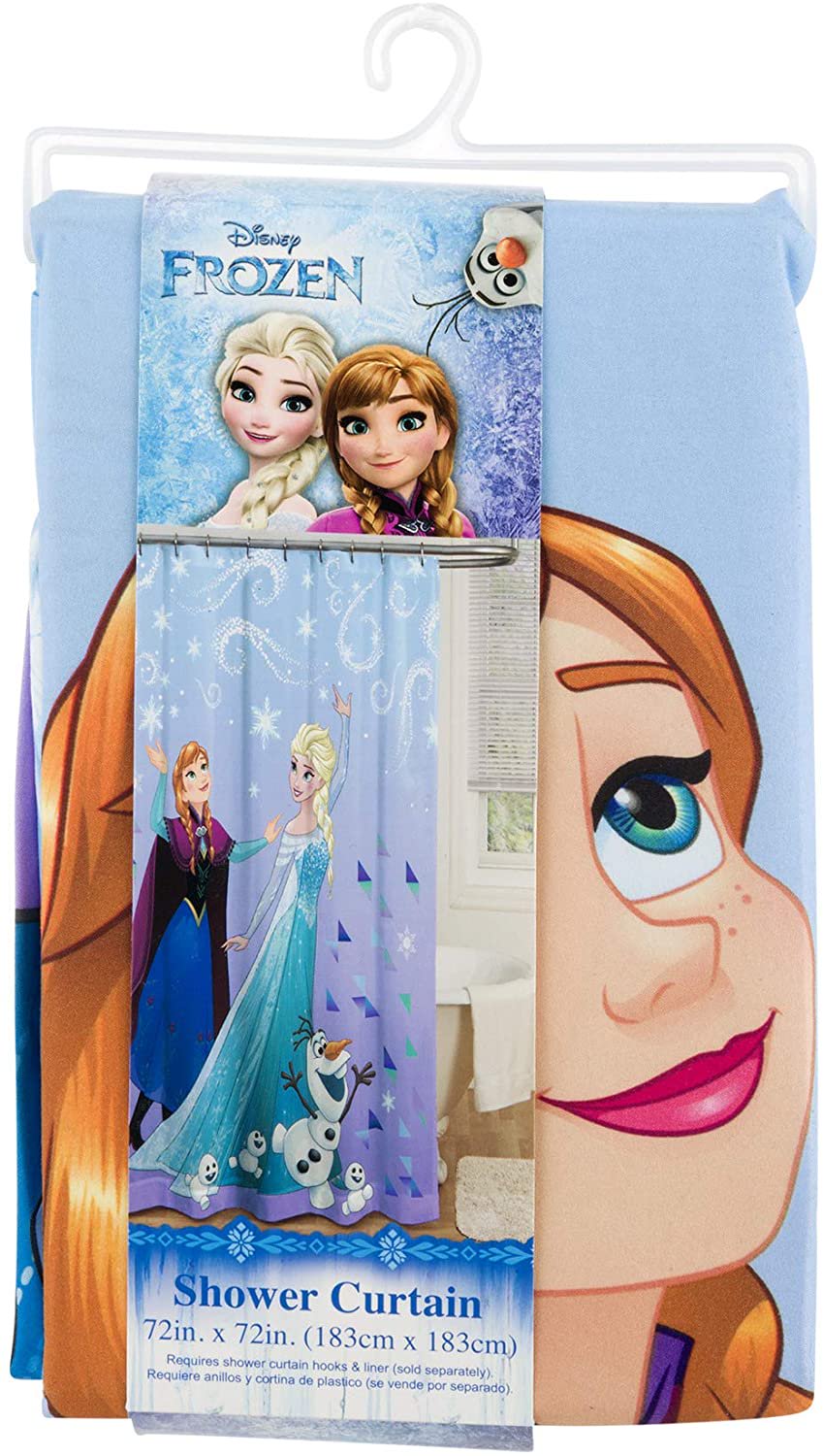 Disney Frozen Fabric Shower Curtain - Featuring Anna, Elsa and Olaf