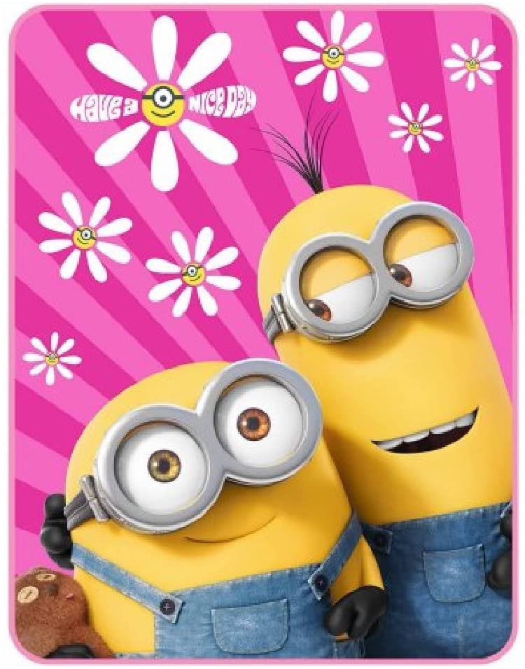 Despicable Me Minions Girl Peace Minions Mink Sherpa Throw - 46" x 60"