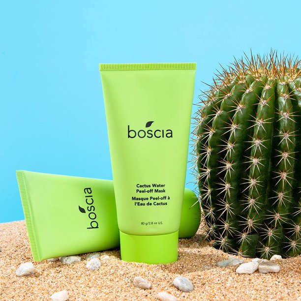 BOSCIA Facial Peel-off Mask with Cactus Water and Vitamin C. 2.8 Oz. Pack of 2