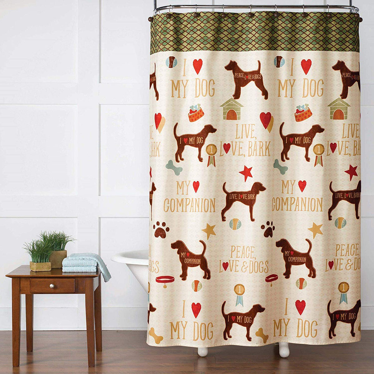 Saturday Knight Ltd Dogs Life Gorgeous Stylish Decorated Easily Fit & Ultra-Durable Everyday Use Shower Curtain 70X72 - Multi