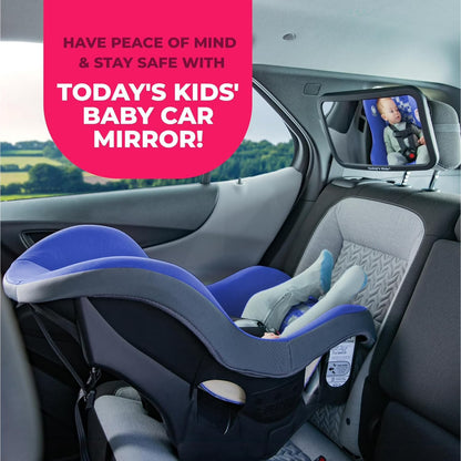 Todays Kids Baby Car Mirror for Back Seat Rear Facing - 360-Degree Adjustable