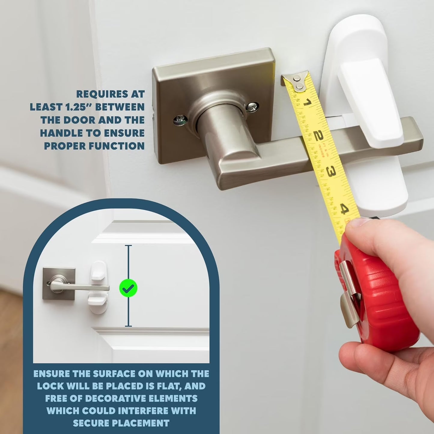 Todays Kids Childproof Door Lever Lock - Easy Install Child Proof Door Lock