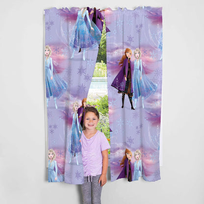 Franco Kids Disney Frozen 2 Rod Pocket Light Filtering Curtain Sets, 82 x 63 in (2 Panels)