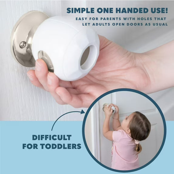 Todays Kids Baby Proofing Door Knob Covers 4 Pack - Easy to Install Child Safety Locks