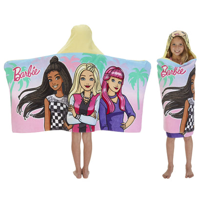 Barbie Kids Hooded Towel, Cotton, Pink, Mattel