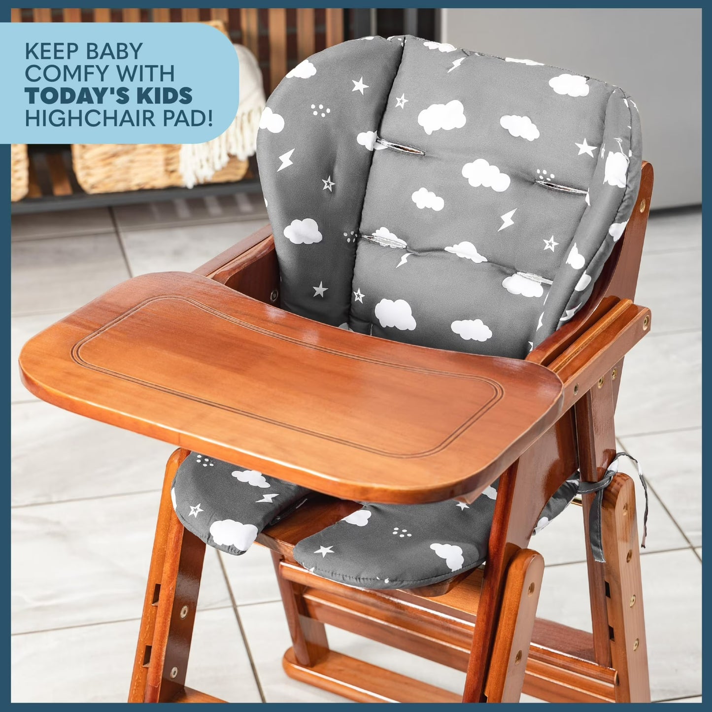 Todays Kids Baby High Chair Cover Pad - Wooden High Chair Cushion