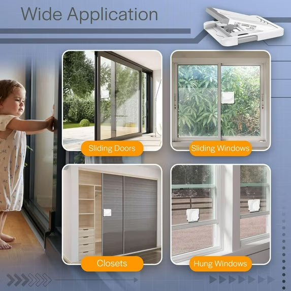 Todays Kids Sliding Glass Door Lock 2 Pack - Child Proof Lock for Sliding Door