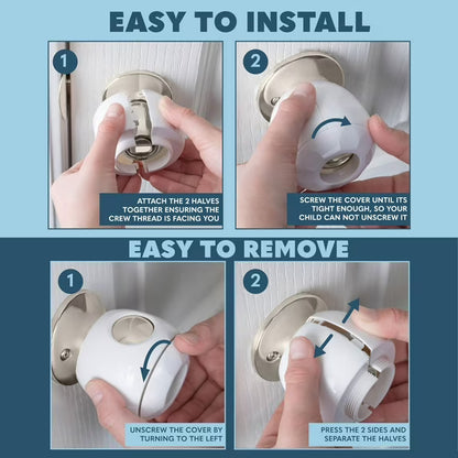 Todays Kids Baby Proofing Door Knob Covers 4 Pack - Easy to Install Child Safety Locks
